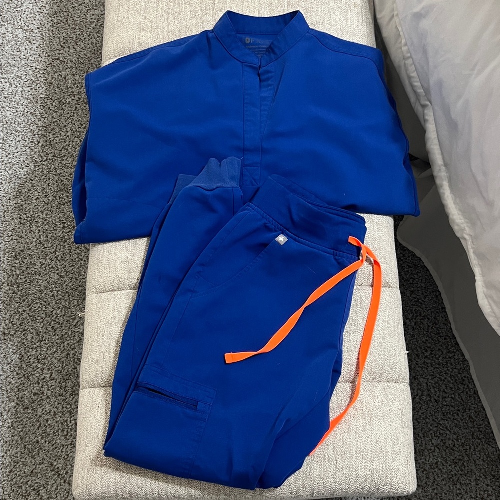 Figs Royal Blue Scrub Set